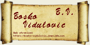 Boško Vidulović vizit kartica